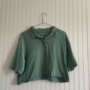 Oversized collared crop top